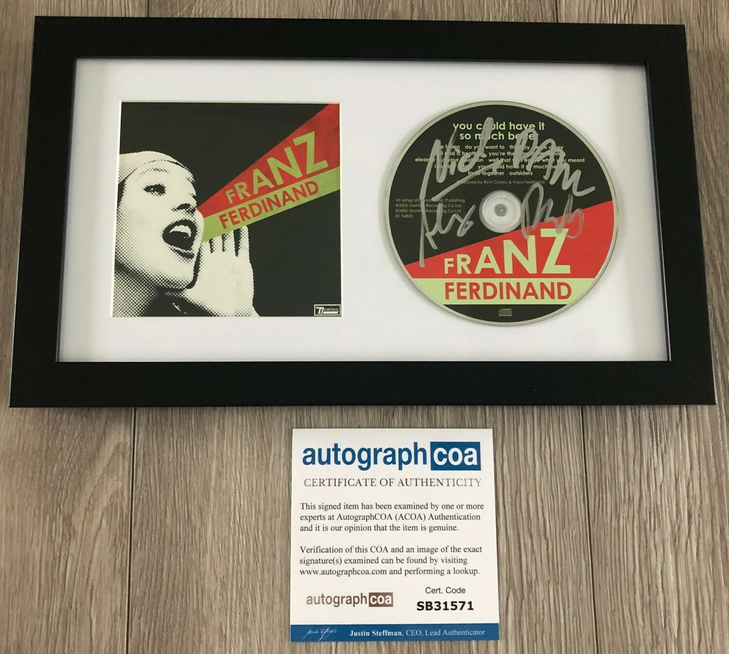FRANZ FERDINAND SIGNED YOU COULD HAVE IT SO MUCH BETTER FRAMED CD w/PROOF & ACOA
