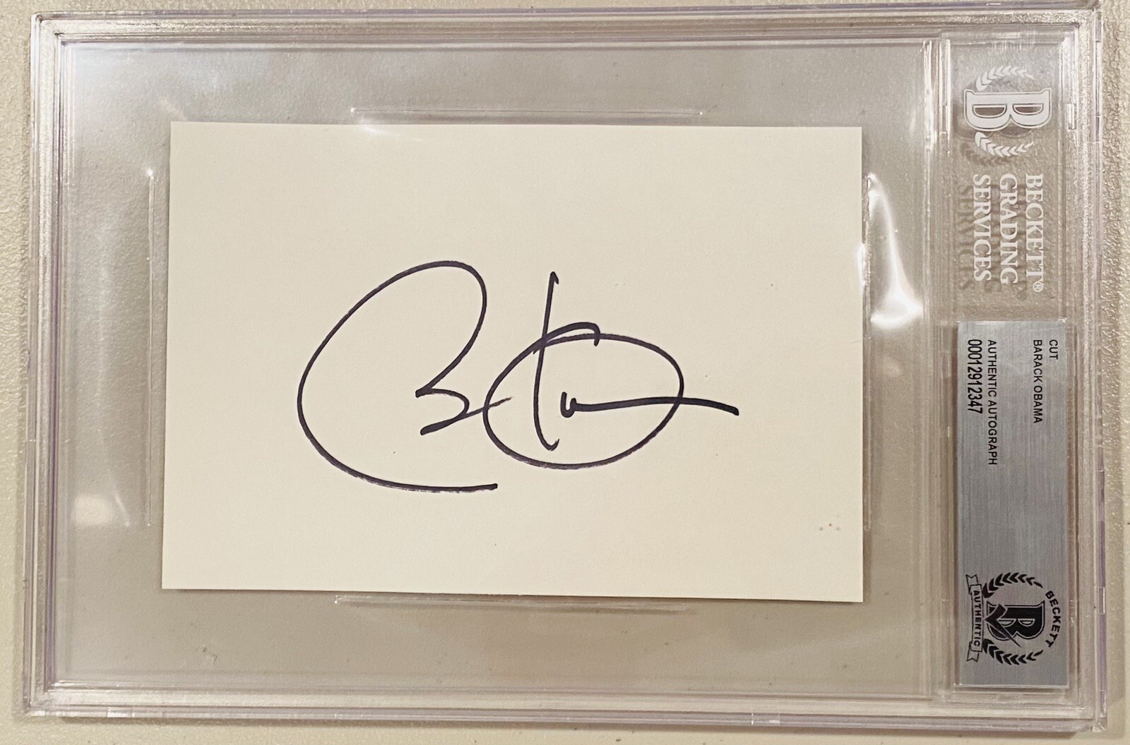 Barack Obama Signed Autographed 4x6 Card BAS Beckett Cert Slabbed President 2
