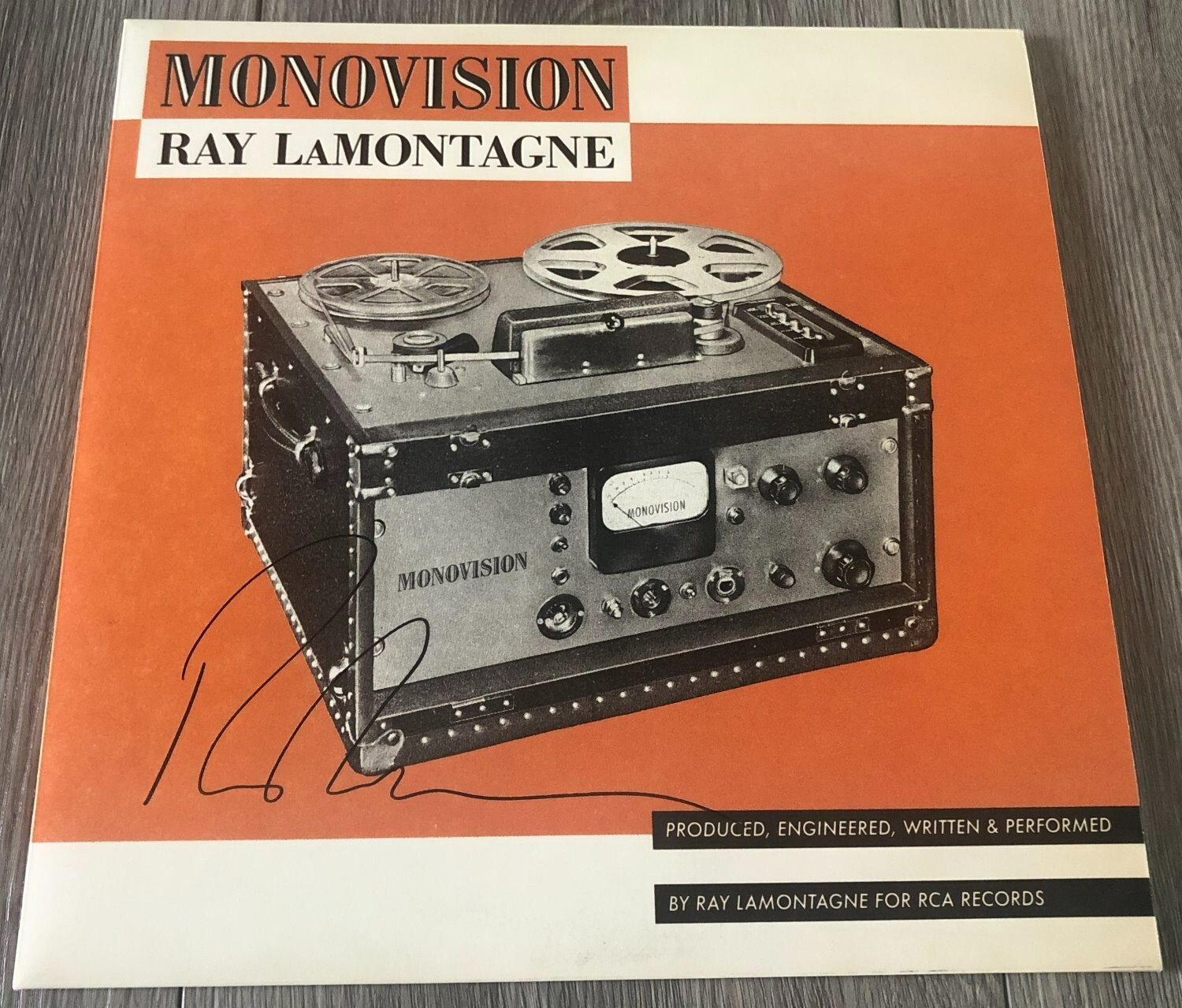 RAY LAMONTAGNE SIGNED AUTOGRAPH MONOVISION VINYL ALBUM w/PROOF BECKETT BAS COA
