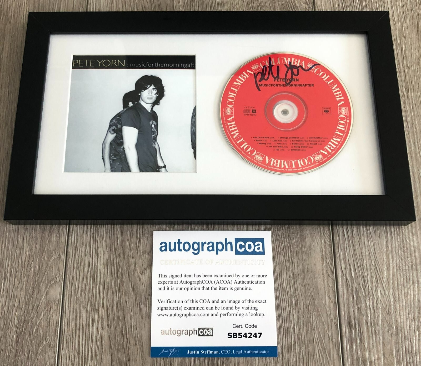 PETE YORN SIGNED MUSICFORTHEMORNINGAFTER FRAMED & MATTED CD & AUTOGRAPH ACOA COA
