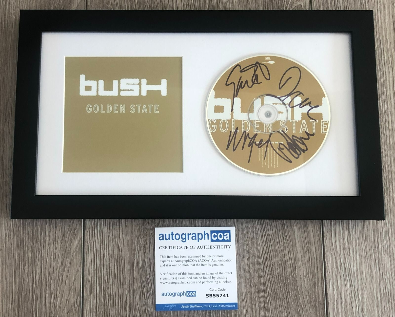 BUSH SIGNED FRAMED & MATTED GOLDEN STATE CD W/ AUTOGRAPH ACOA GAVIN ROSSDALE +3 COLLECTIBLE MEMORABILIA