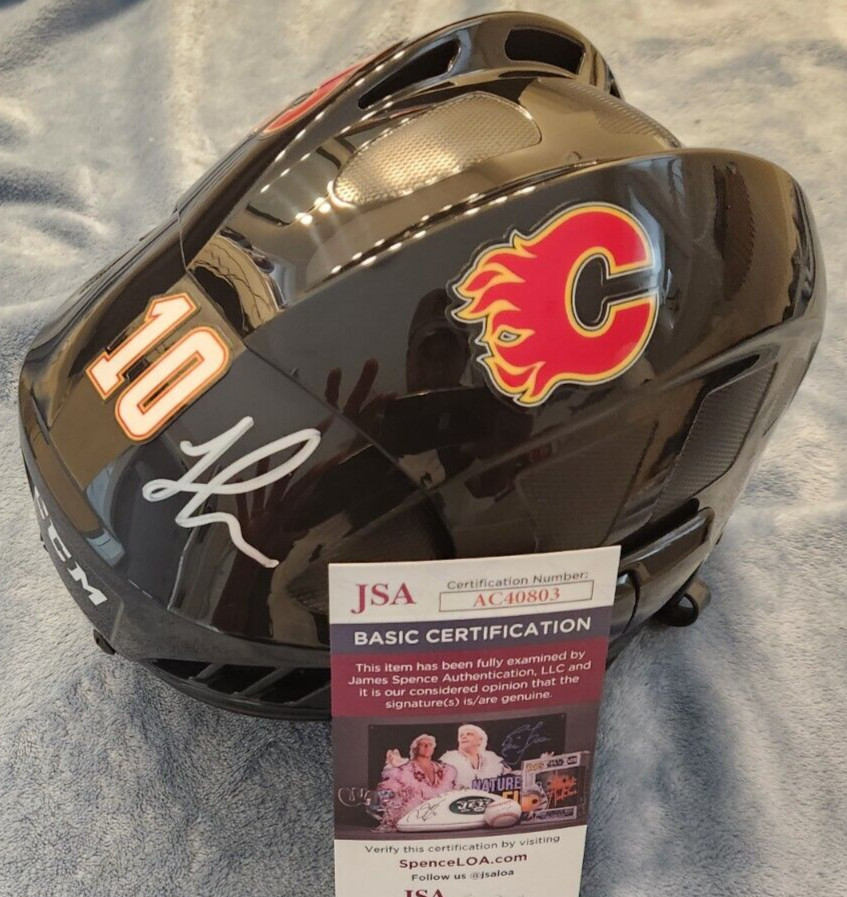Jonathan Huberdeau Signed Full-Size Hockey Helmet w/ JSA COA Calgary Flames