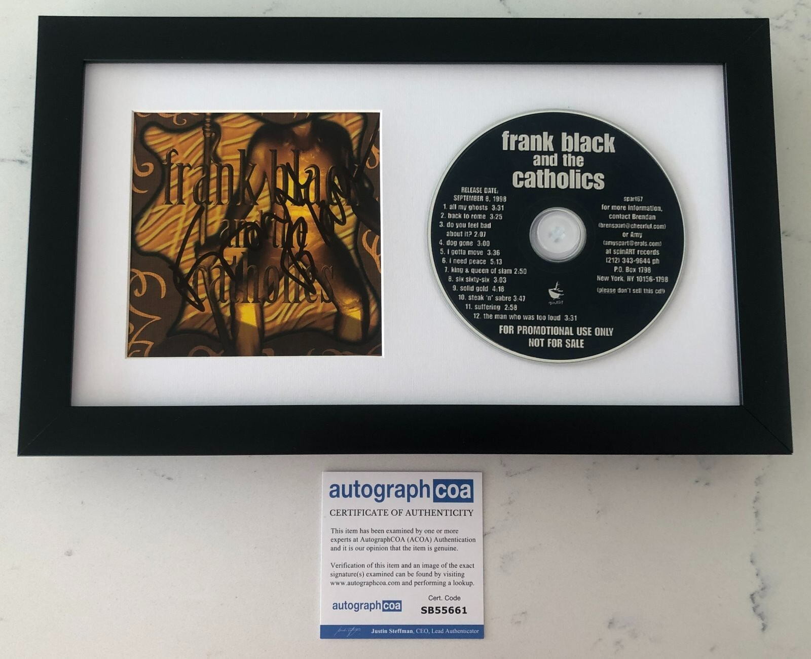 FRANK BLACK & THE CATHOLICS SIGNED FRAMED & MATTED CD w/PROOF & AUTOGRAPH ACOA
