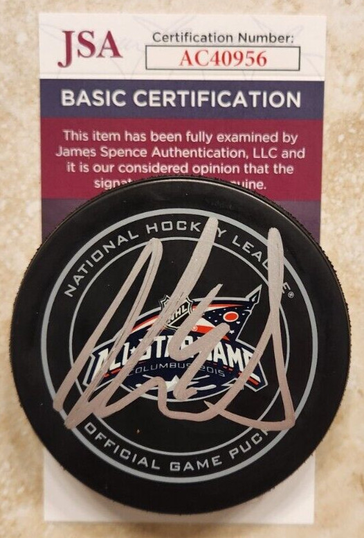 Aaron Ekblad Signed Official 2015 NHL All-Star Game Puck w/ JSA COA Panthers 1