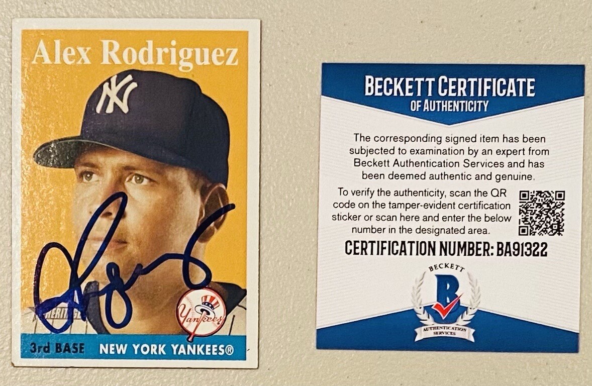 Alex Rodriguez Signed Autographed 2007 Topps Heritage Card #150 Beckett BAS Cert
