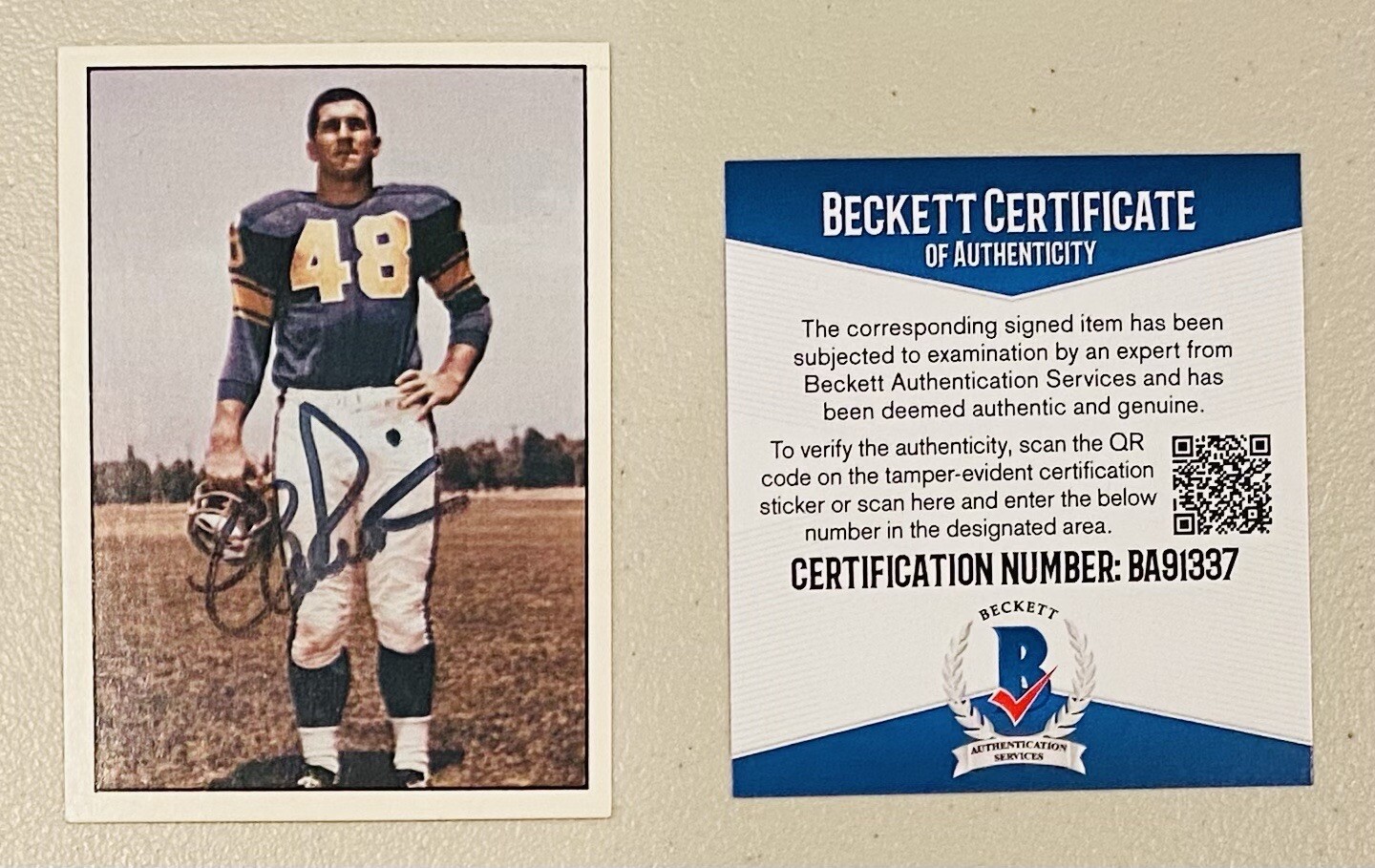 Les Richter Signed Autographed 1981 TCMA Card #37 Beckett BAS Cert
