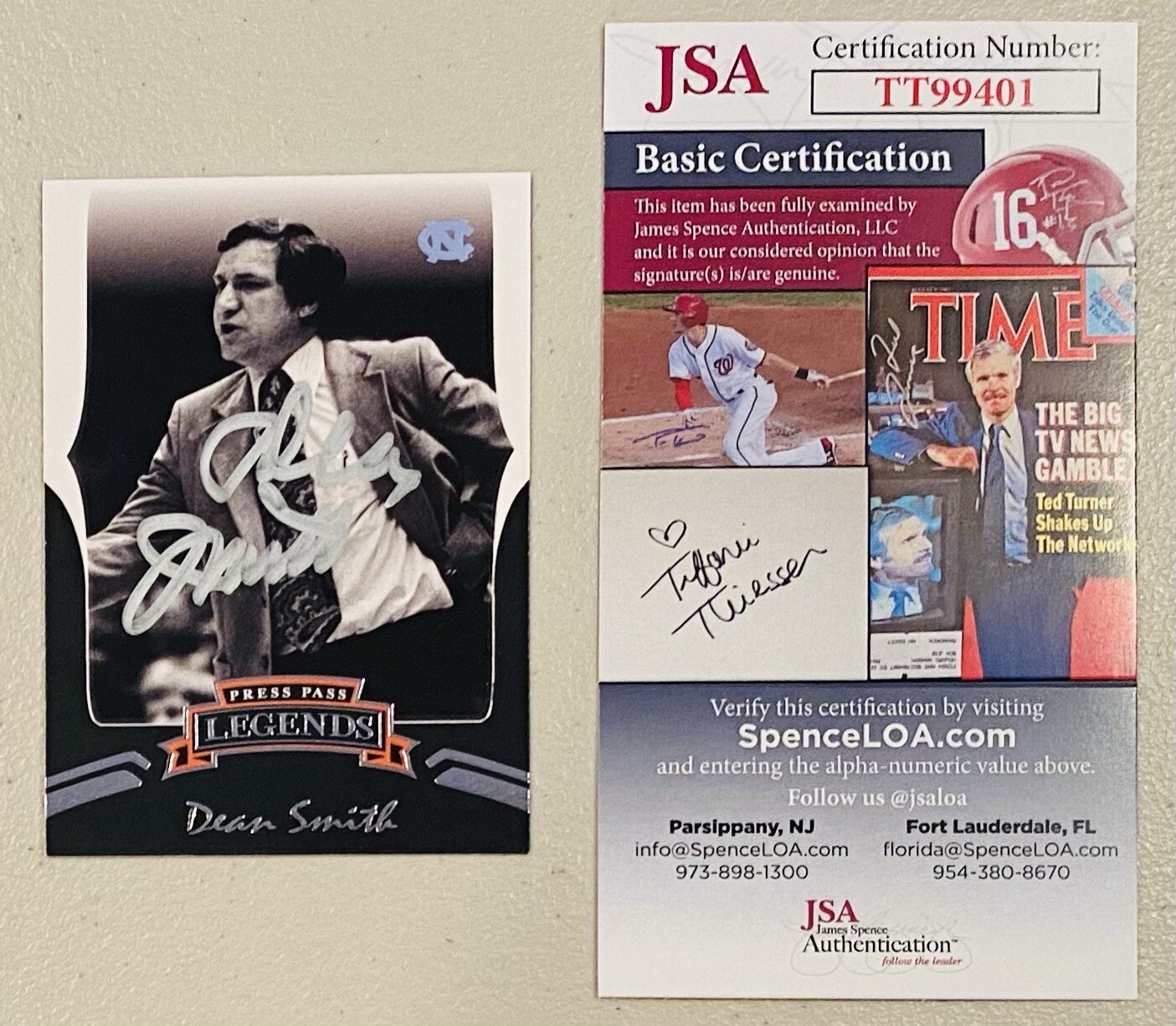 Dean Smith Signed Autographed 2007 Press Pass Legends Card #66 JSA Cert
