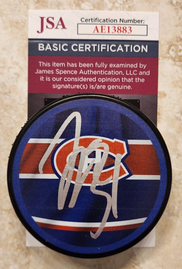 Jake Allen Signed Reverse Retro Puck w/ JSA COA #AE13883 Montreal Canadiens