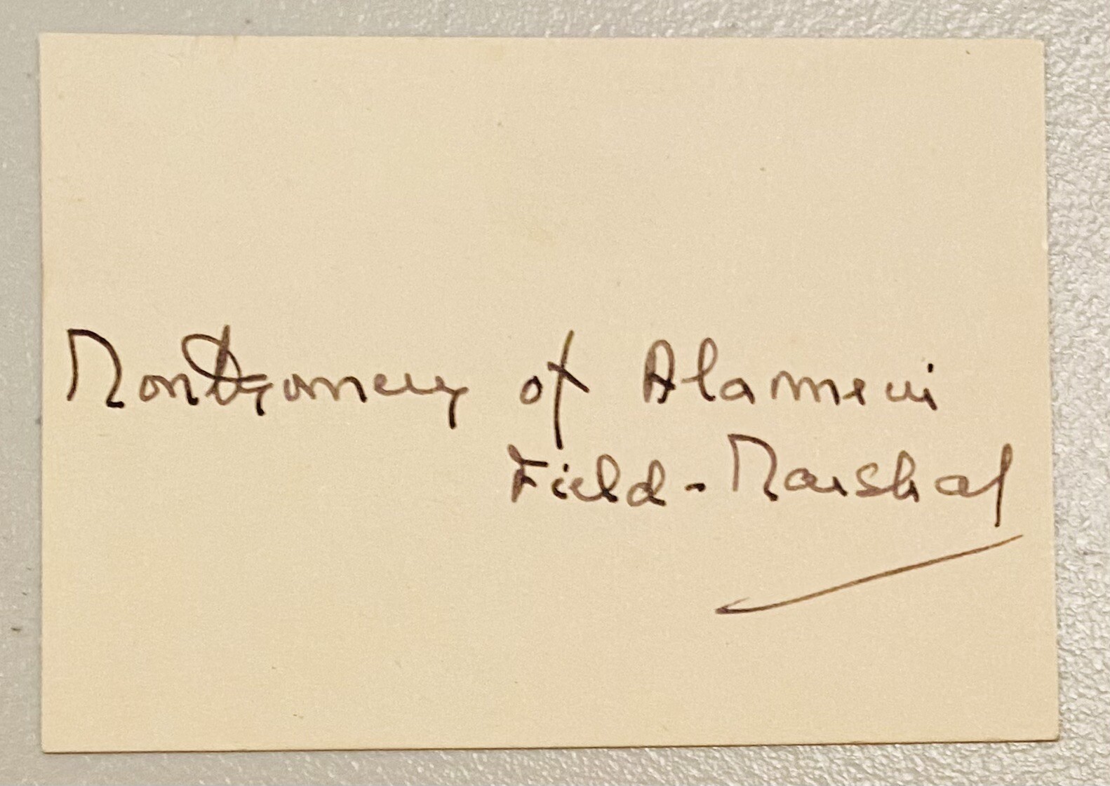 Bernard Montgomery Signed Autographed 2.5 x 3.5 Card JSA Letter Field Marshal
