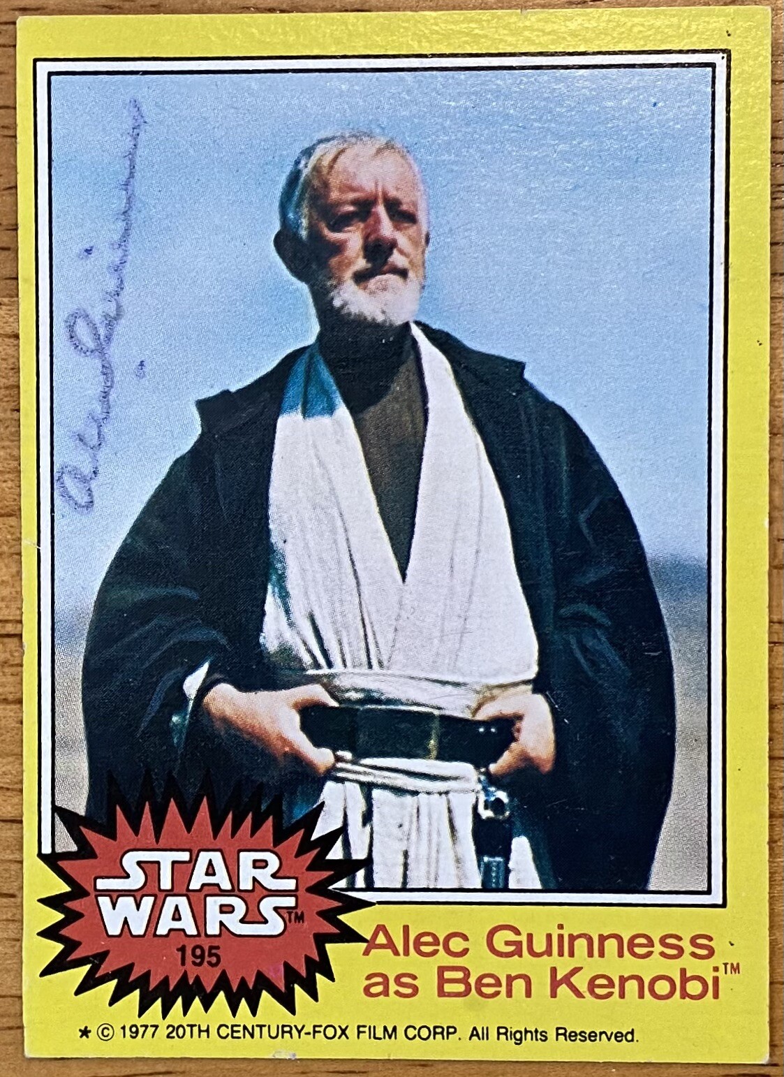 Alec Guinness Signed Autographed 1977 Topps Star Wars Card #195 Beckett BAS Cert
