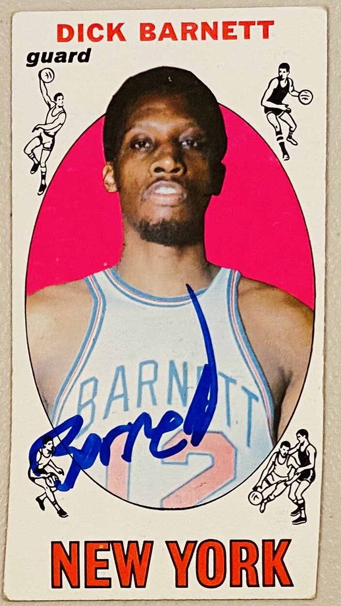 Dick Barnett Signed Autographed 1969 Topps Rookie Card #18 BAS Beckett Witness 1
