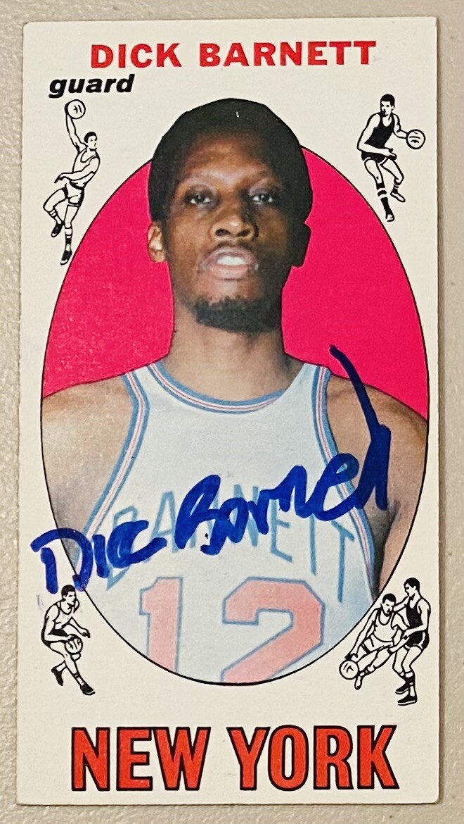 Dick Barnett Signed Autographed Full Name 1969 Topps Card #18 Beckett Witness 2
