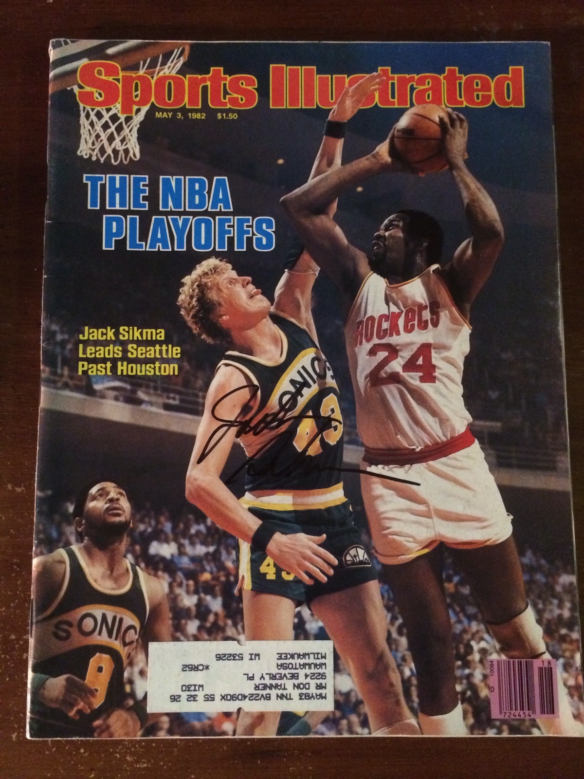 SONICS JACK SIKMA AUTHENTIC SIGNED SPORTS ILLUSTRATED 1982 Autographed
