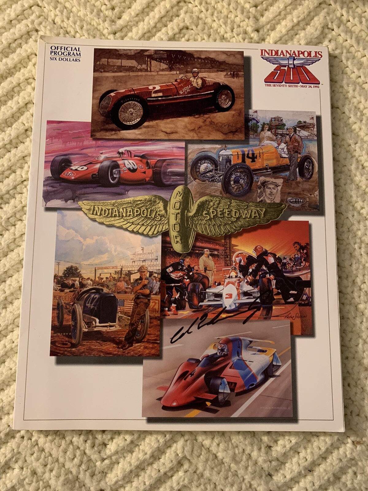 1992 Indy 500 Program Signed By Winner Al Unser Jr Autographed
