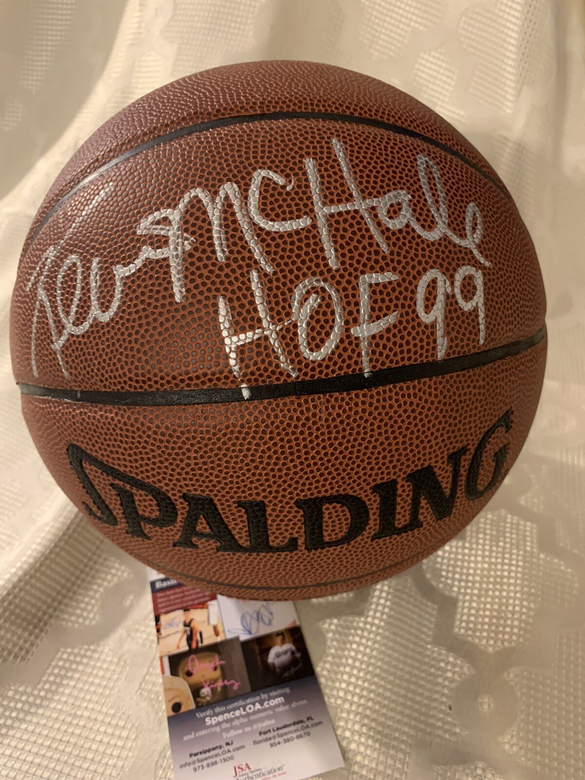 Kevin McHale HOF 1999 Signed NBA Basketball Celtics JSA COA Authentication
