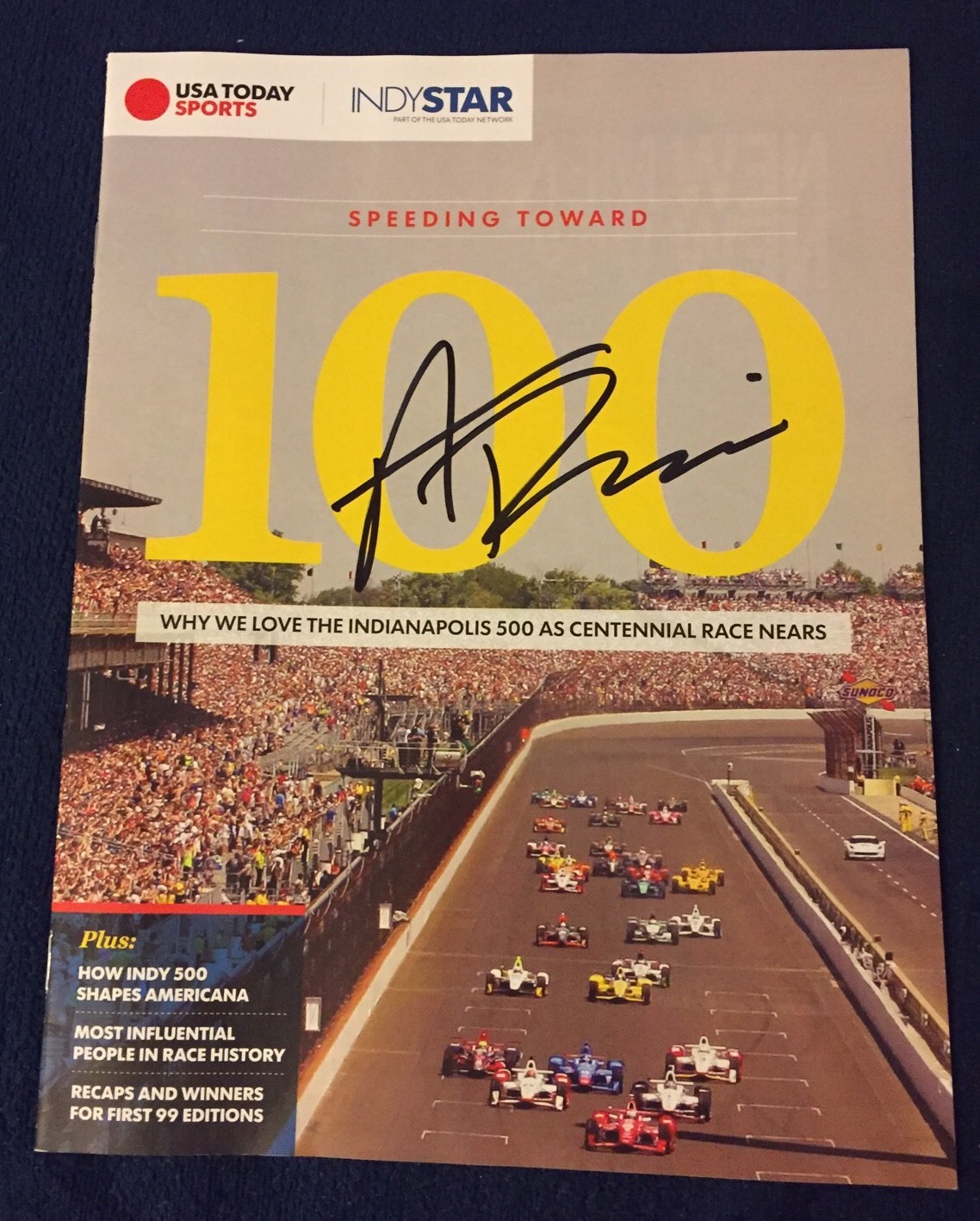 Alexander Rossi Signed 5/2016 Indianapolis 500 Indy Insert 100th Race USA Today
