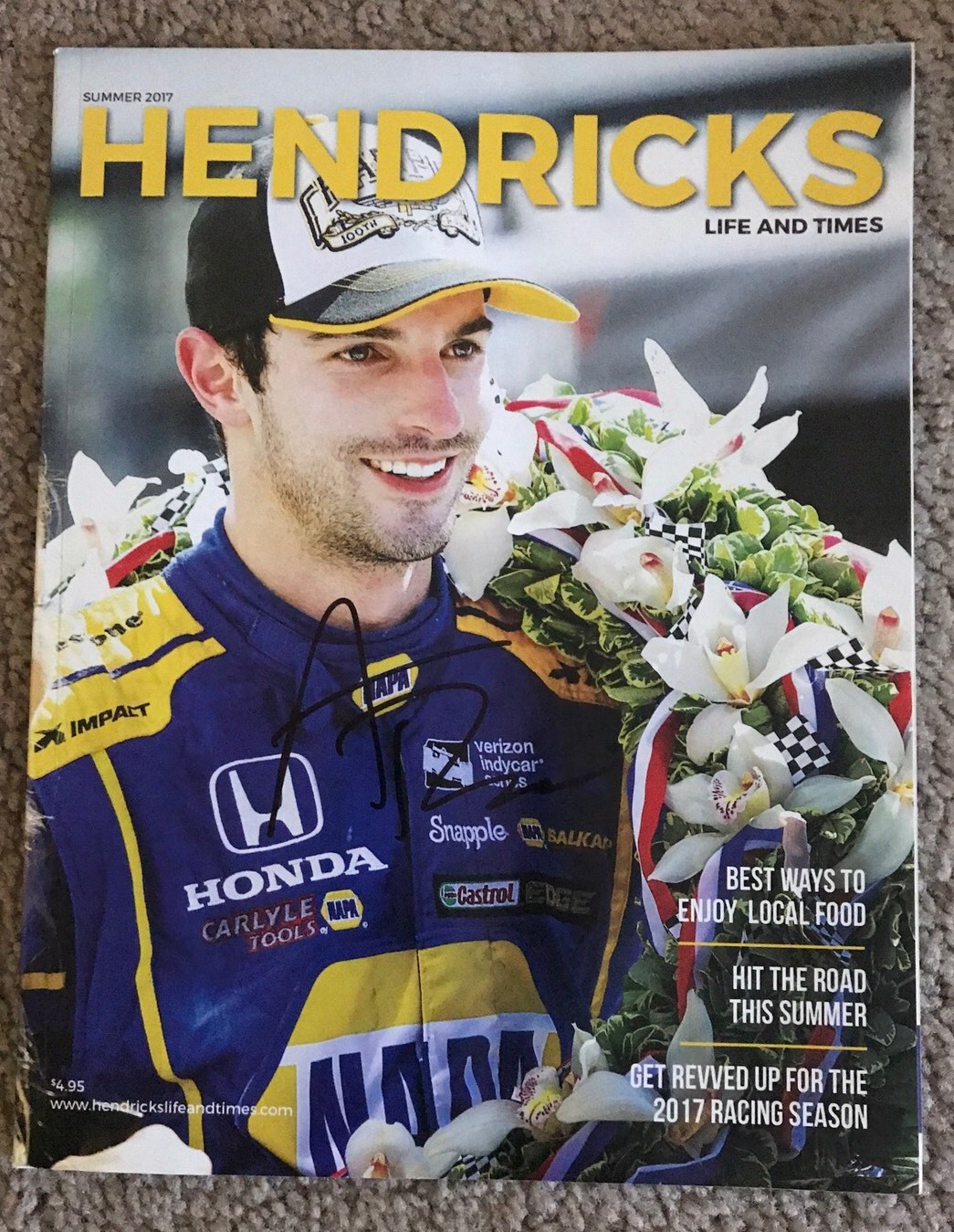 Alexander Rossi Signed 2017 Indianapolis 500 Indy Hendricks Magazine
