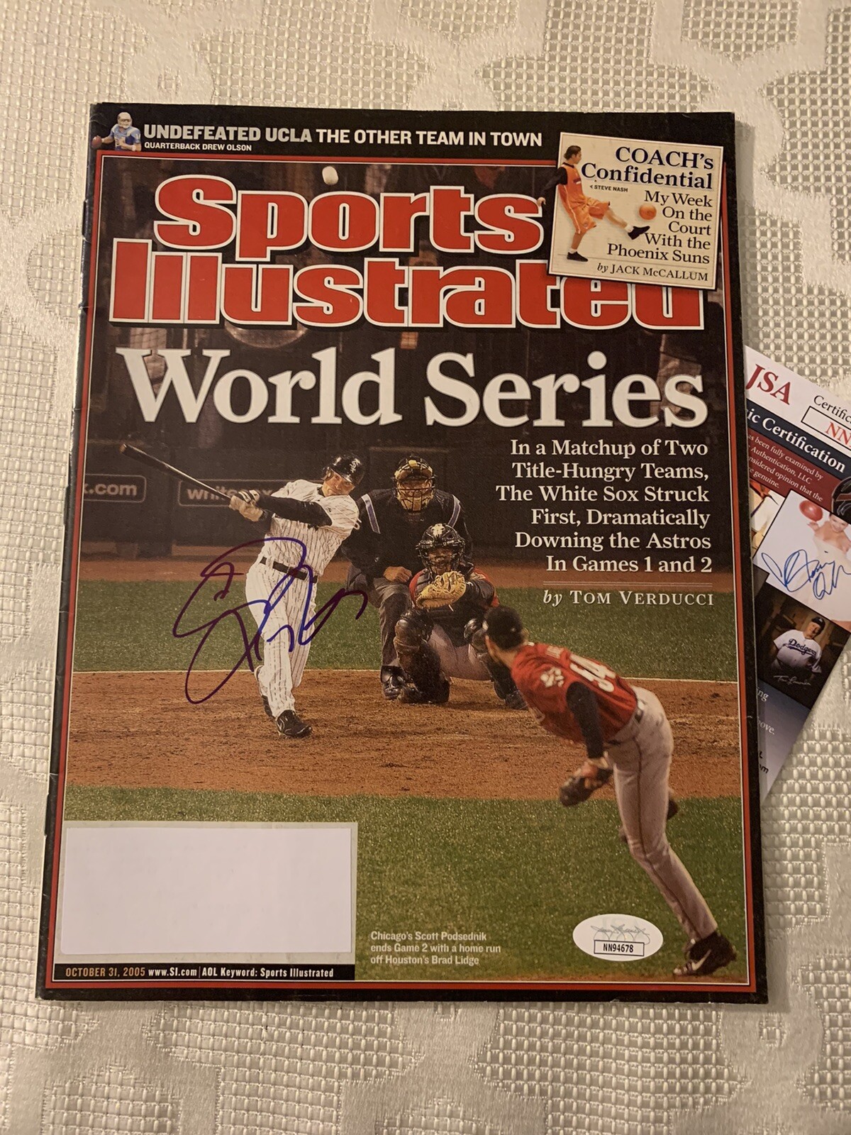 Scott Podsednik Signed Sports Illustrated Magazine JSA Authentication COA
