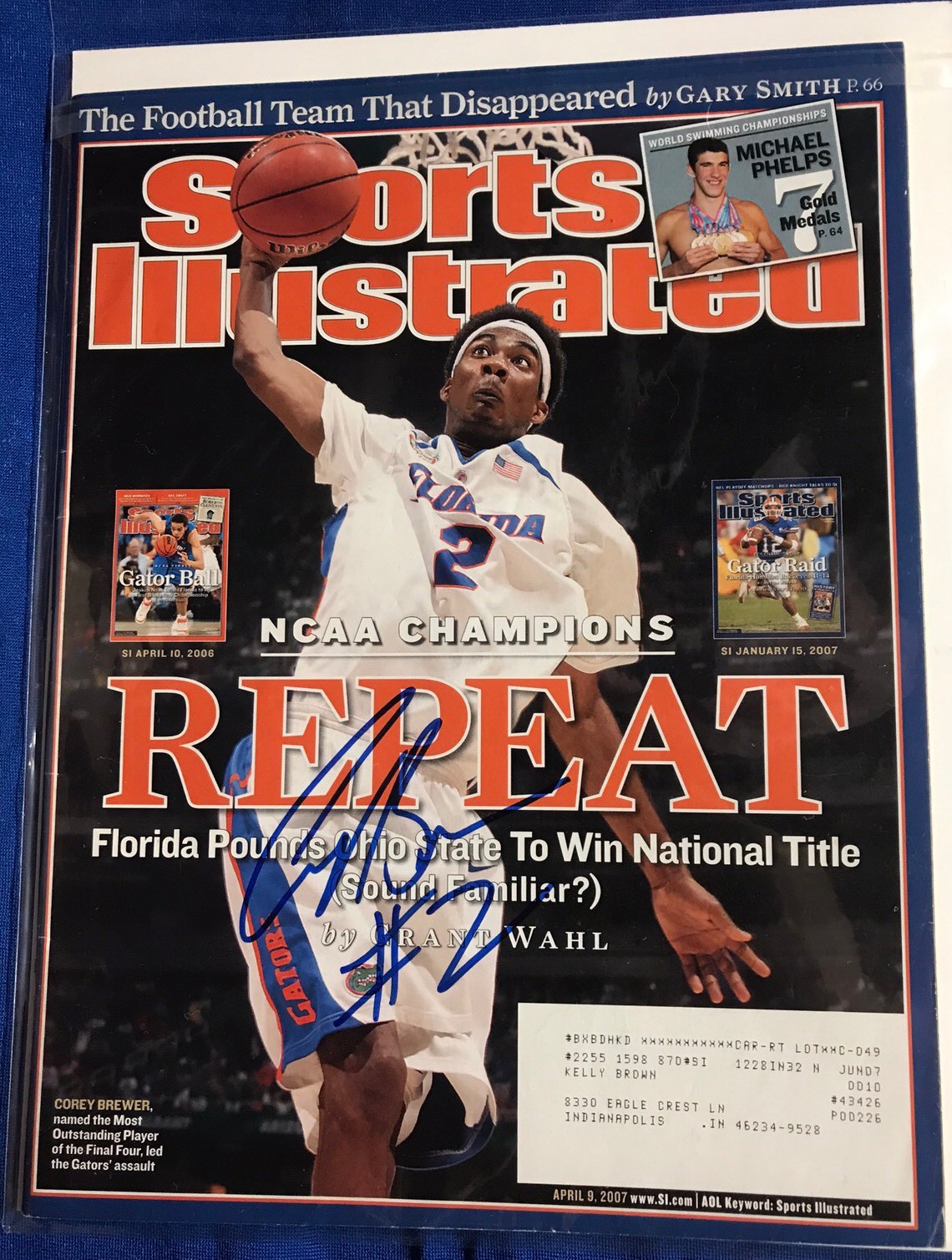 Corey Brewer Signed Sports Illustrated Magazine Autographed
