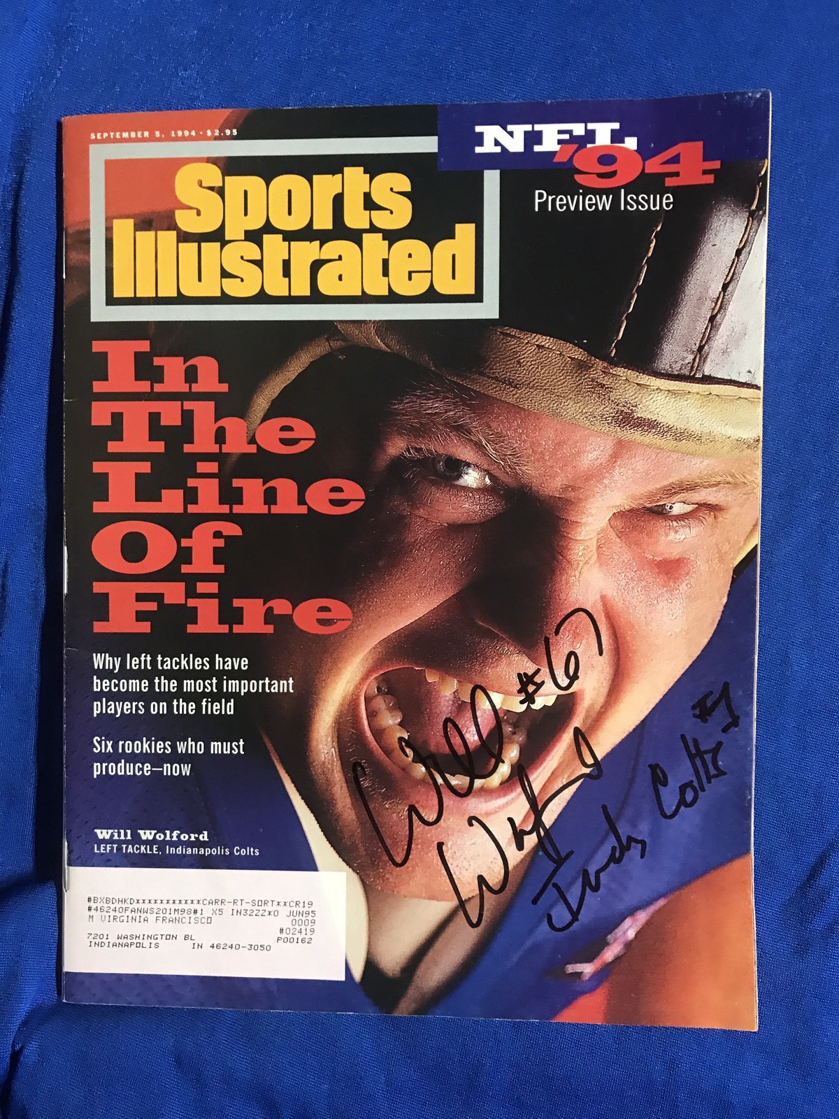 Will Wolford Signed Sports Illustrated Magazine Autographed

