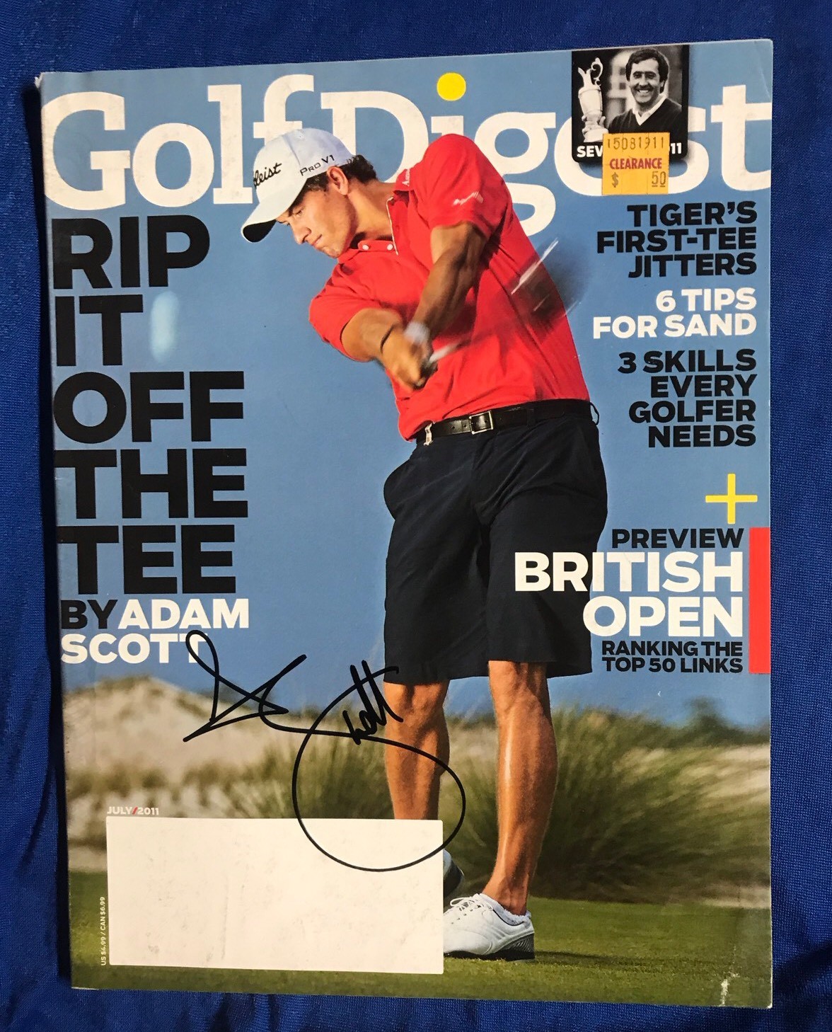 Adam Scott Autographed Magazine Signed PGA Golf Autographed Pricing Sticker
