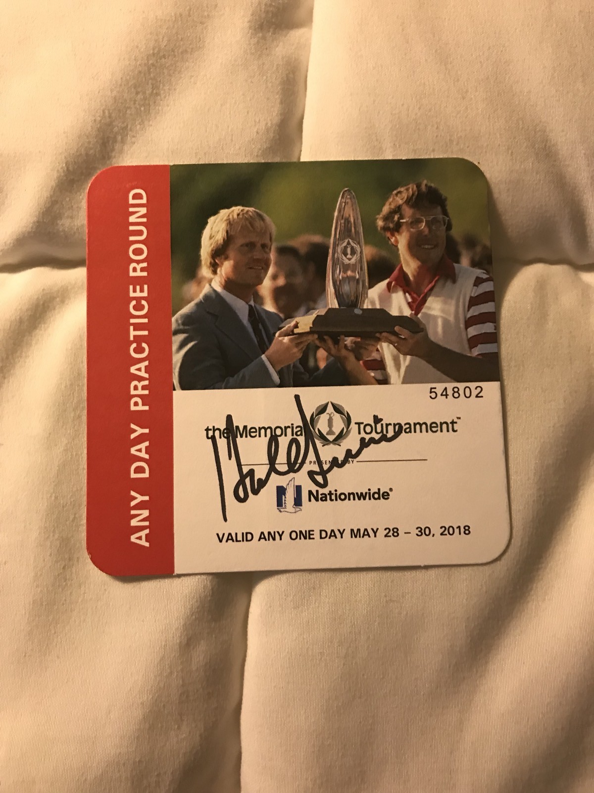 Hale Irwin Signed Memorial Tournament 2018 Honoree Unused Ticket Autographed
