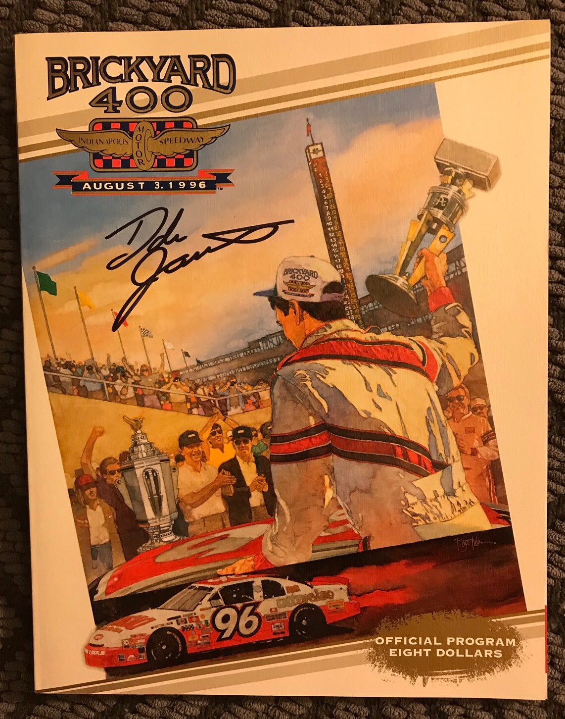 1996 Brickyard 400 Signed Program Winner Dale Jarrett Unused New
