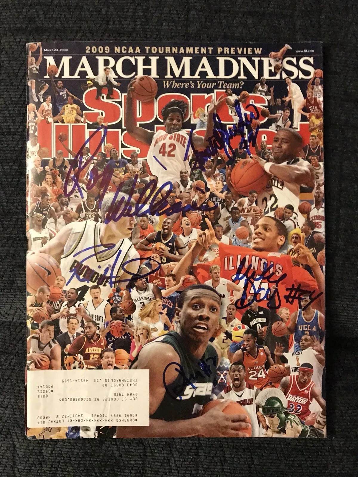 Roy Williams +4 Signed Sports Illustrated Magazine Autographed 2009 NCAA Tourney
