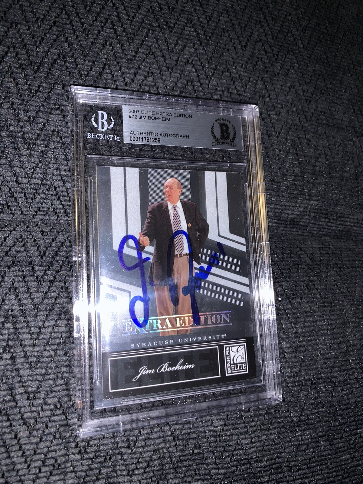 Jim Boeheim 2007 Donruss Elite Extra #72 BAS Beckett Authenticated Card Signed
