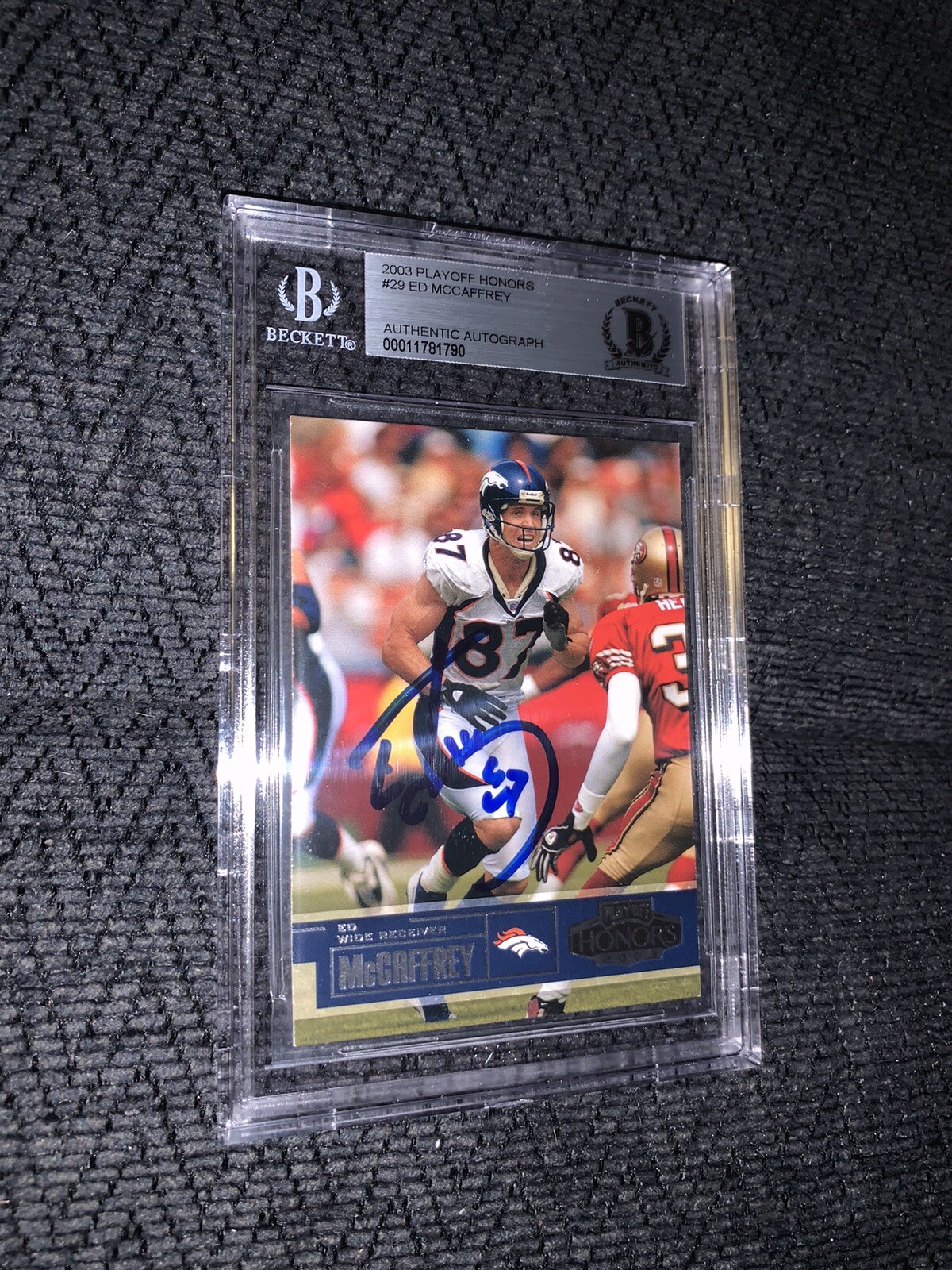 Ed Mccaffrey Signed 2003 Playoff Honor #29 BAS Beckett Card Signed Authenticated
