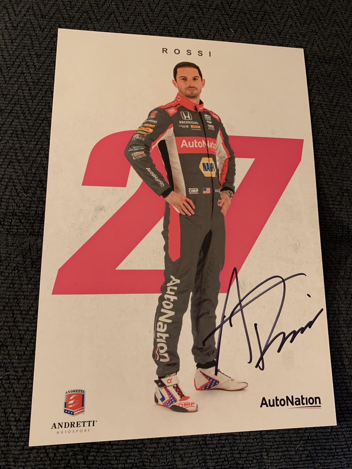Alexander Rossi Indianapolis Indy 500 Signed Car Promo Card Autographed 2020
