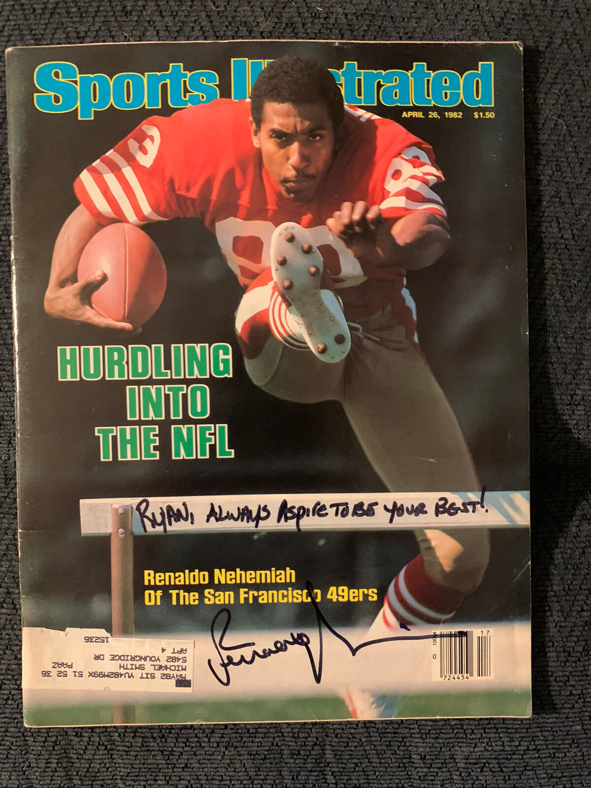 Renaldo Nehemiah Signed Sports Illustrated Magazine Autographed Personalized
