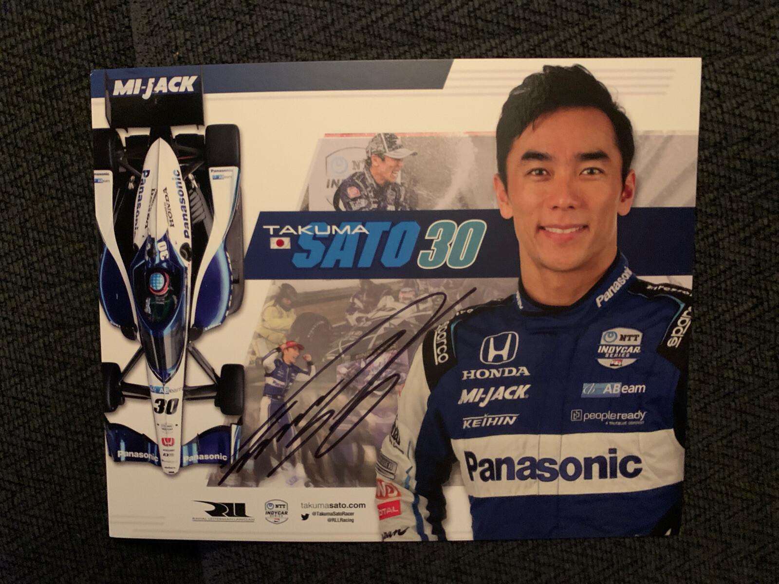 Takuma Sato Indianapolis Indy 500 Signed Car Promo Card Autographed 2020
