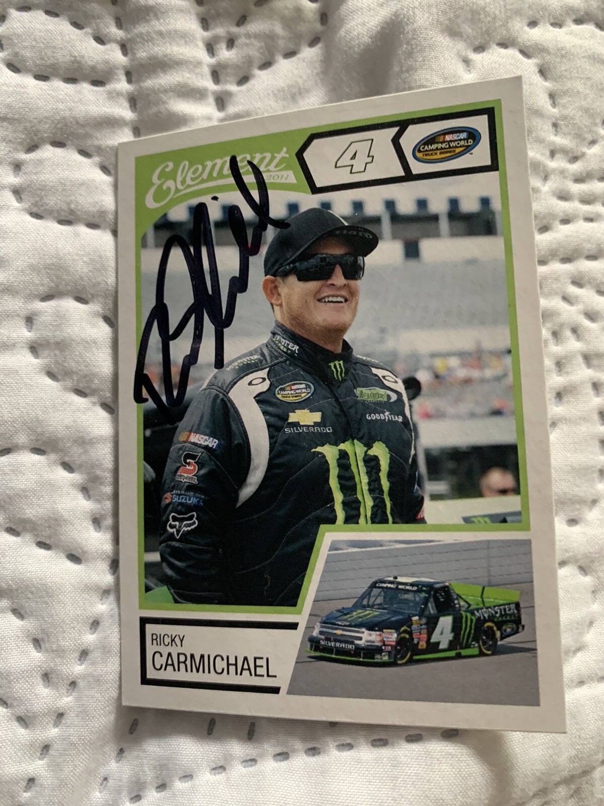 Signed Trading Card Ricky Carmichael Nascar Autographed Motocross AMA Supercross
