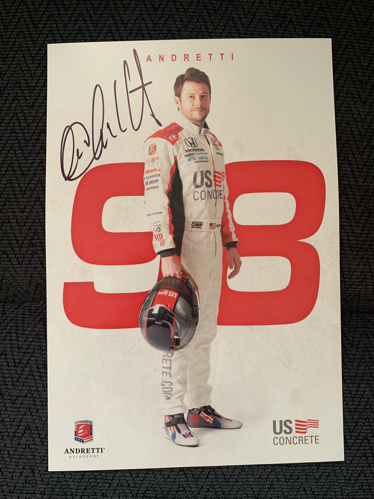 Marco Andretti Indianapolis Indy 500 Signed Car Promo Card Autographed 2020 Pole
