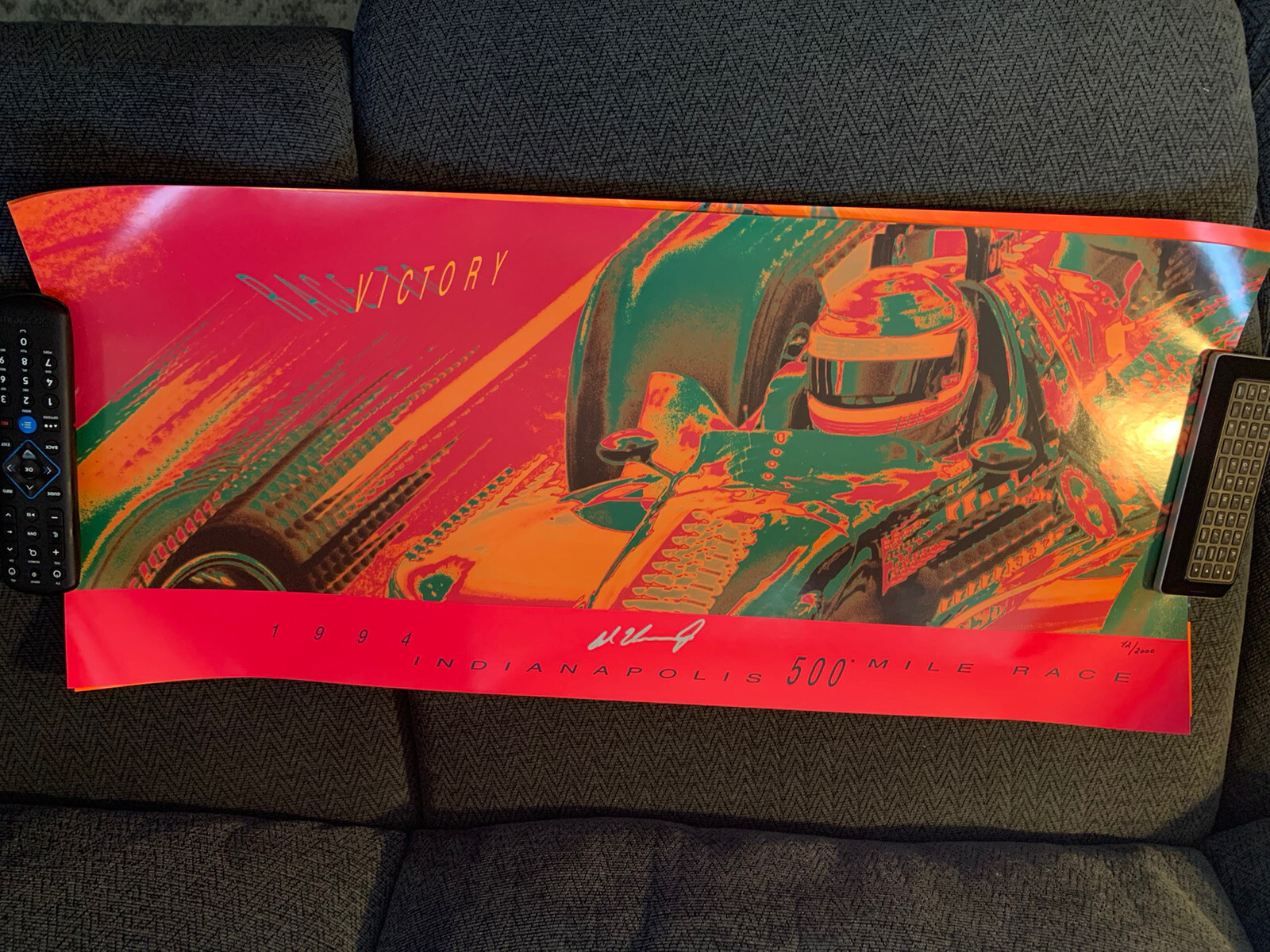 1994 INDIANAPOLIS 500 WINNER AL UNSER JR SIGNED POSTER INDY CAR ARTWORK COLLECTIBLE MEMORABILIA