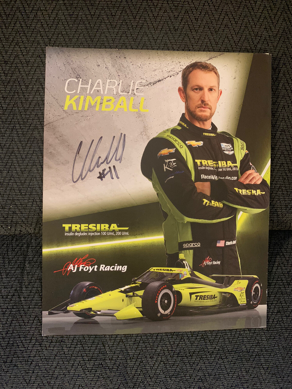 Charlie Kimball Indianapolis Indy 500 Signed Car Promo Card Autographed 2021
