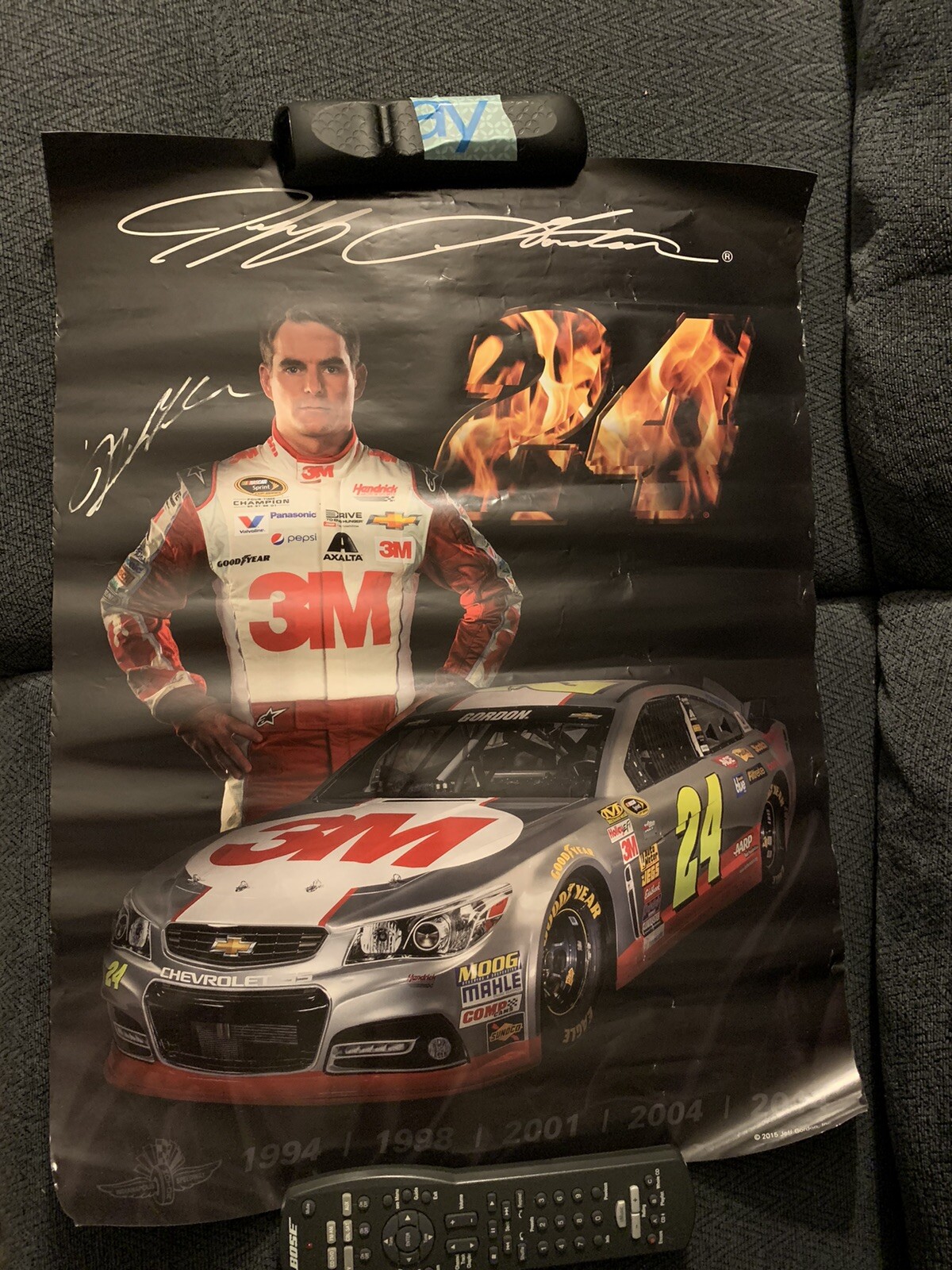 Jeff Gordon Signed NASCAR Poster Autographed 2015 Brickyard 400 1st Farewell

