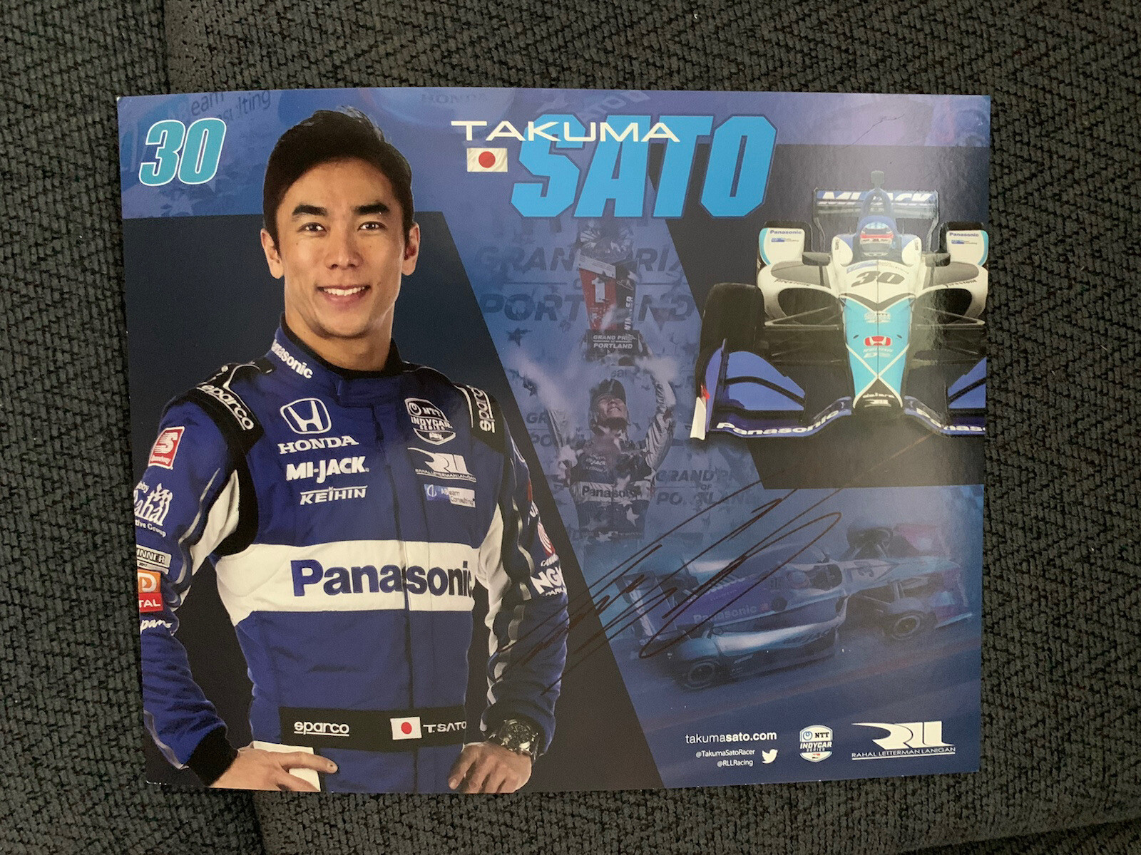 Takuma Sato Indianapolis Indy 500 Signed Car Promo Card Autographed 2020
