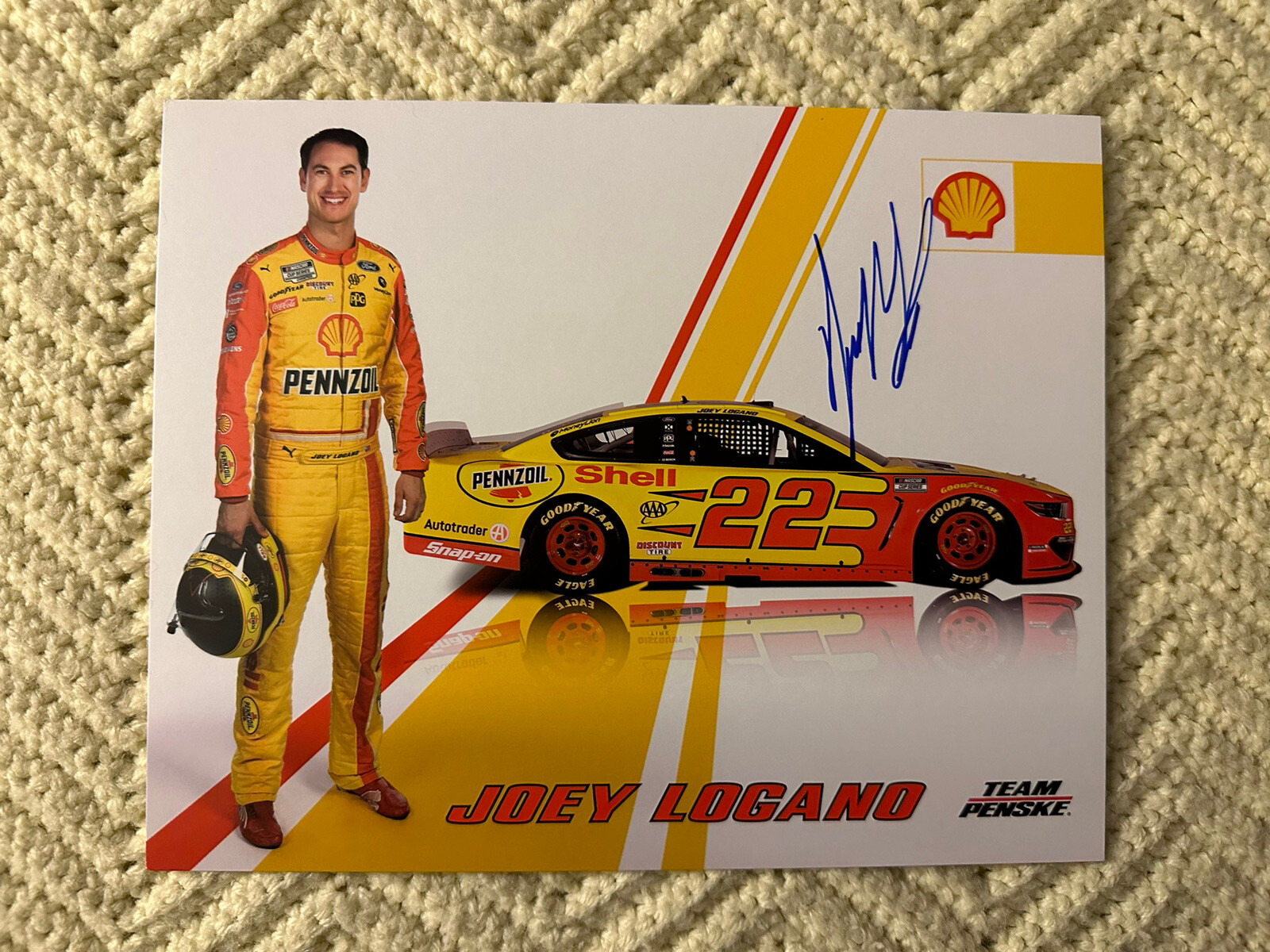 Joey Logano Signed Promo Hero Card Nascar Autographed 2021
