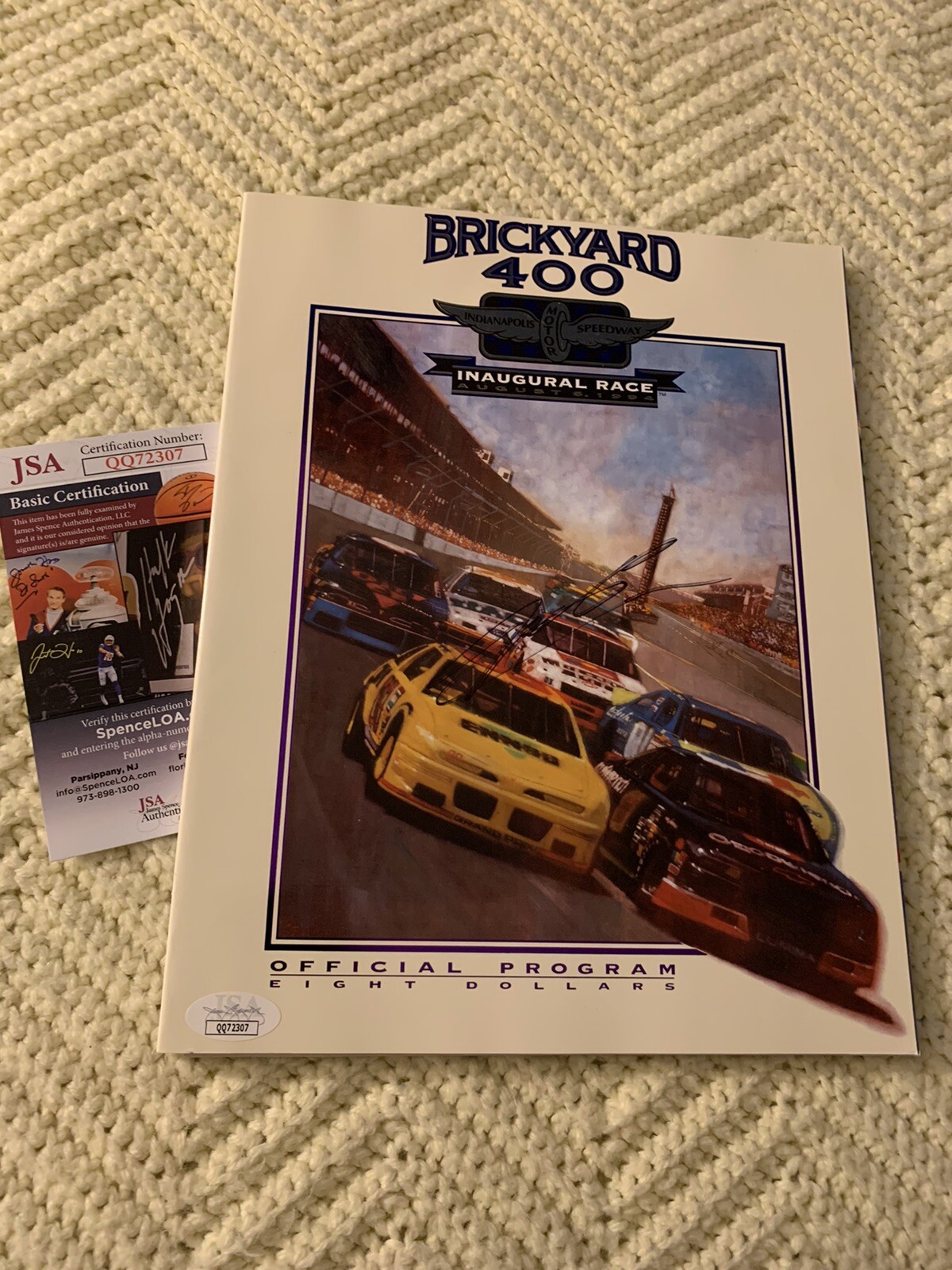 Jeff Gordon Program Magazine Signed 1994 Brickyard 400 JSA Authentication COA
