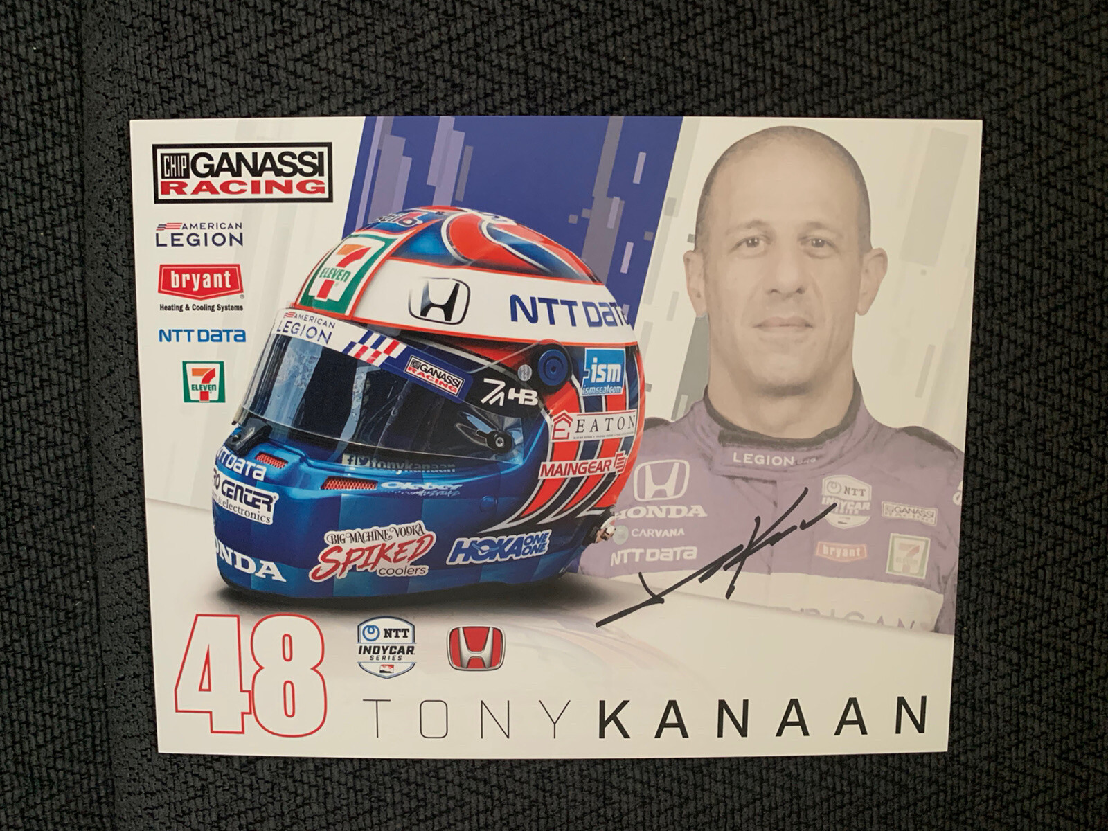 Tony Kanaan Indianapolis Indy 500 Signed Car Promo Card Autographed 2021
