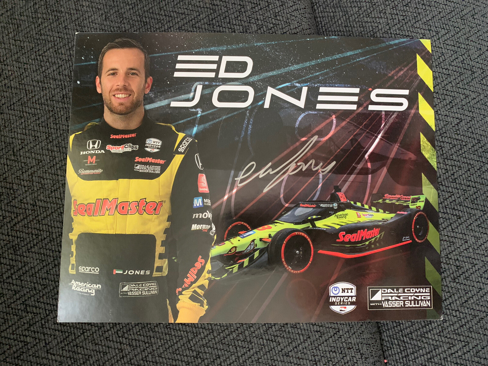 Ed Jones Indianapolis Indy 500 Signed Car Promo Card Autographed 2021
