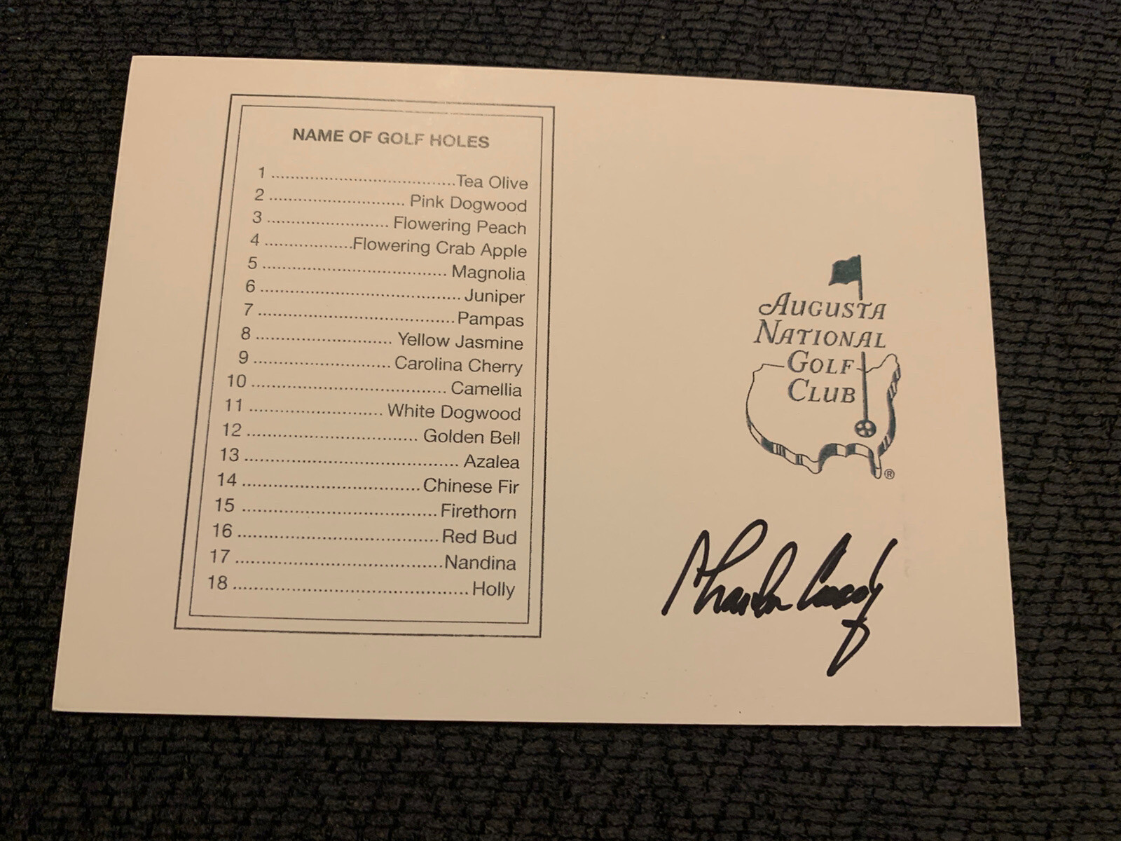 Charles Coody Signed Masters Scorecard Autographed PGA Golf Legend
