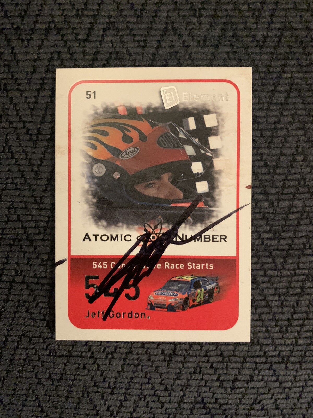 Jeff Gordon Signed Nascar Trading Card Racing Legend Autographed

