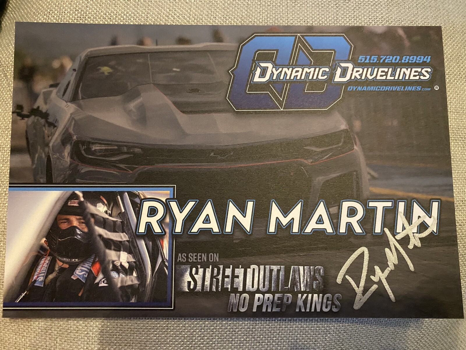 Ryan Martin Signed Street Outlaws Promo Card 2021 PRI
