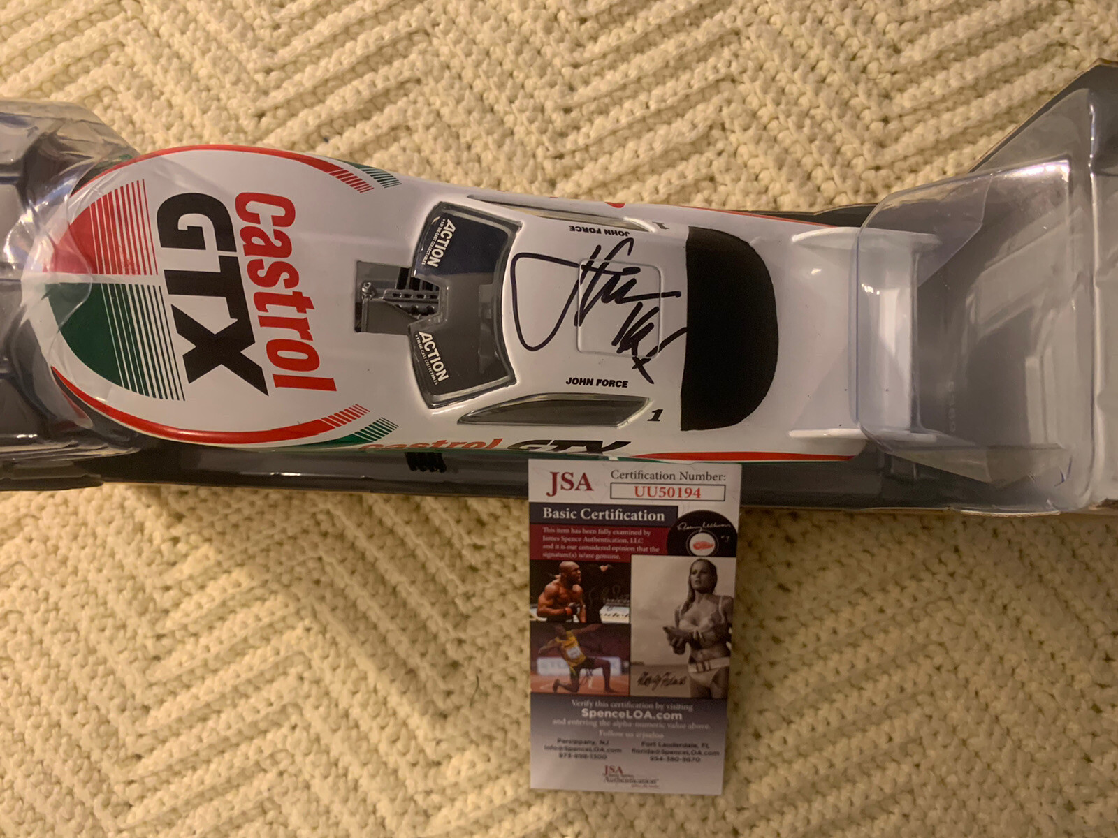 John Force Signed 1997 1/24 Diecast NHRA JSA Authentication COA Winners Circle
