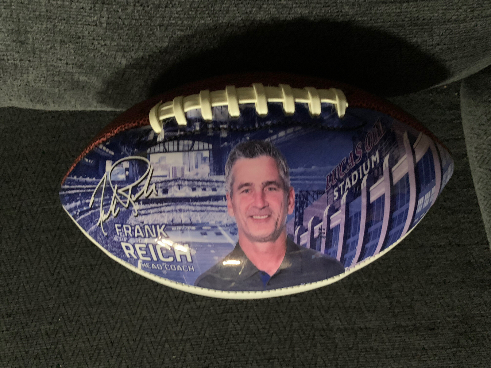 Frank Reich Signed Nfl Football Foto Ball Indianapolis Colts Blood Drive 2018
