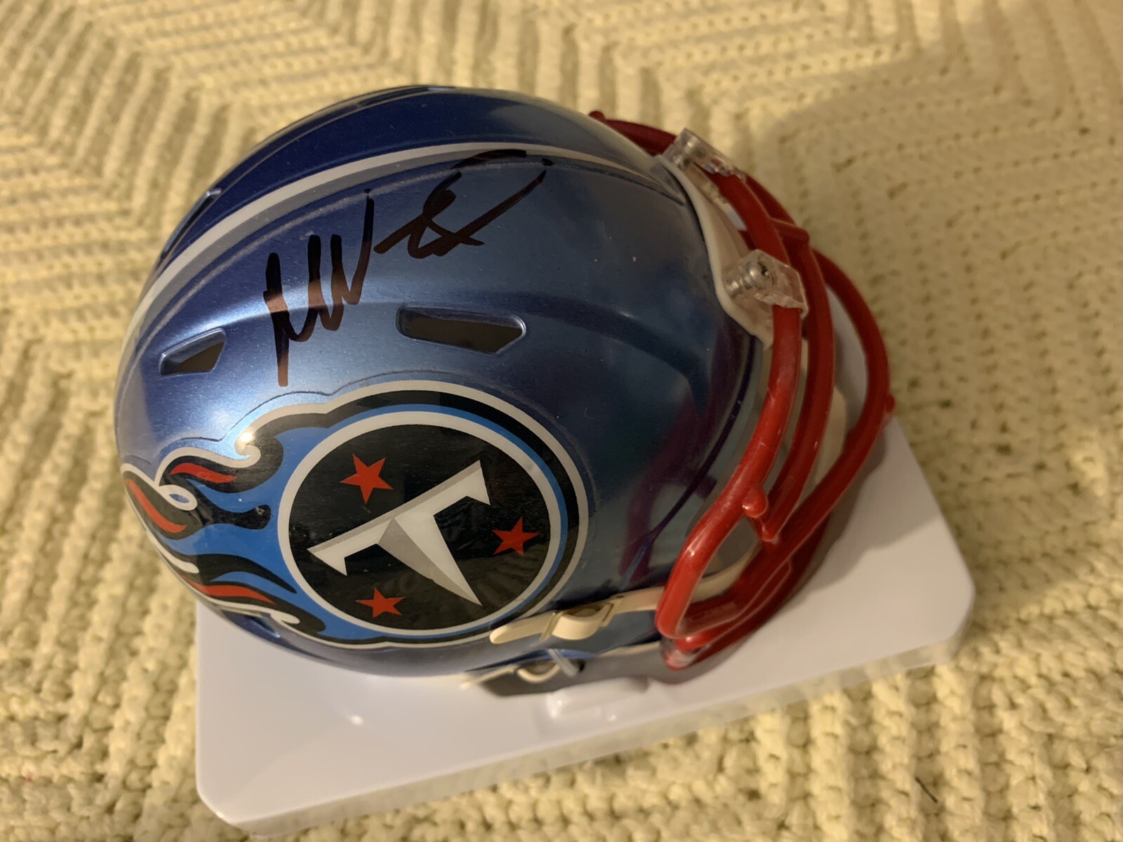 Coach Mike Vrabel Signed Flash Mini Helmet Autographed Tennessee Titans
