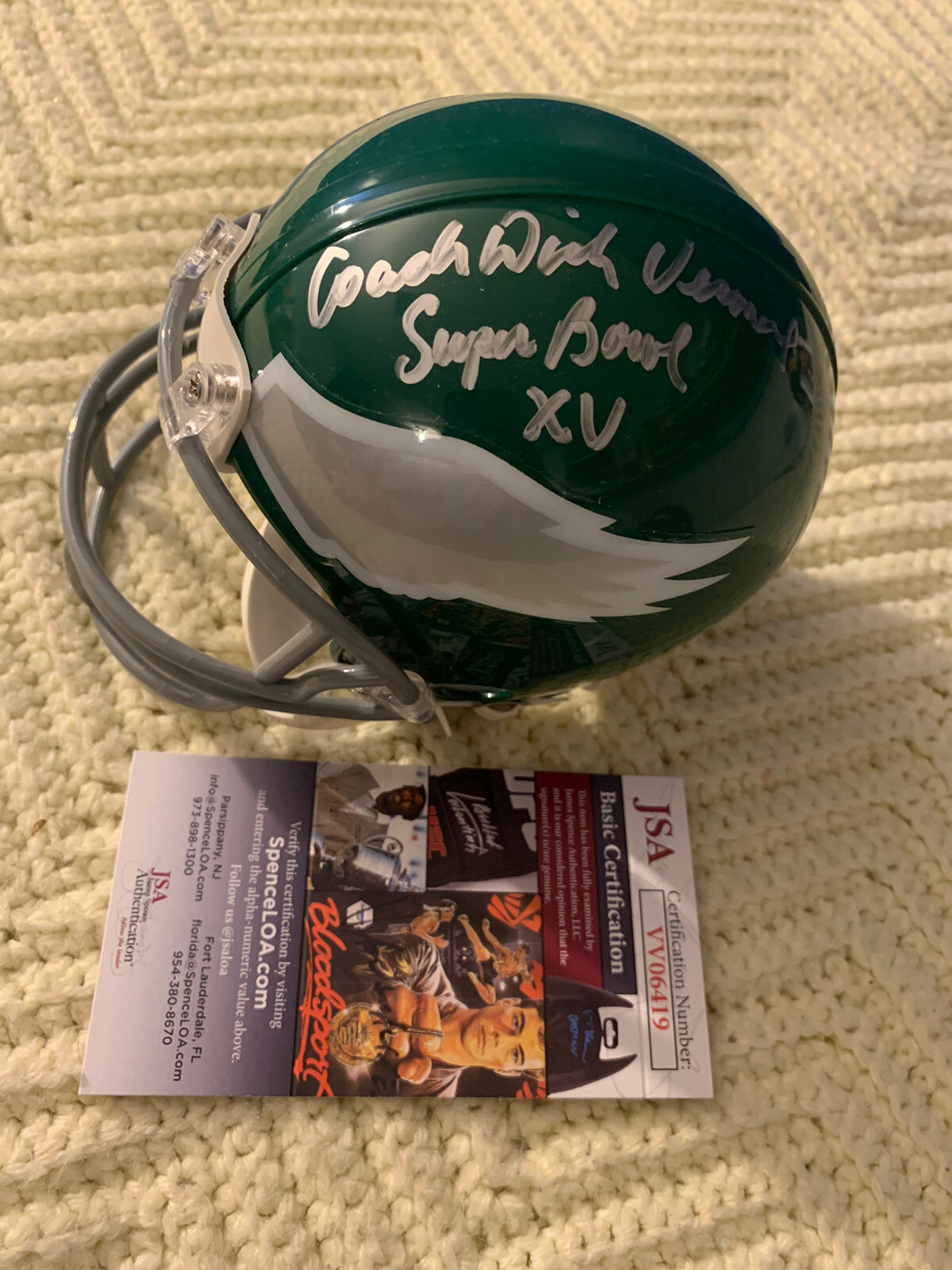 Dick Vermeil Signed Eagles Mini Helmet JSA Authentication COA Autographed
